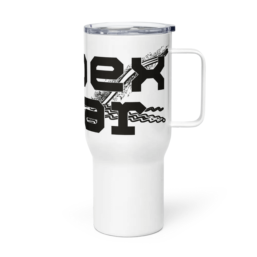 Travel Mug with a Handle - Black HApex Gear White Logo product image (3)