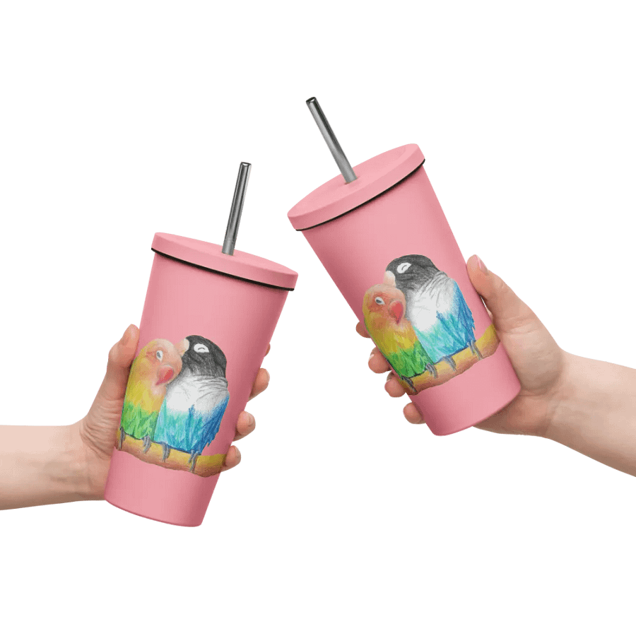 Lovebirds Drawing Straw Cup product image (11)
