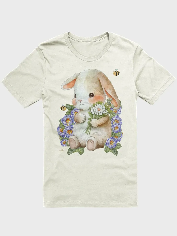 Garden Whispers: Bunny and the Primula Zebra Blues Tee | Bella+Canvas Supersoft, Double-Sided Design product image (1)