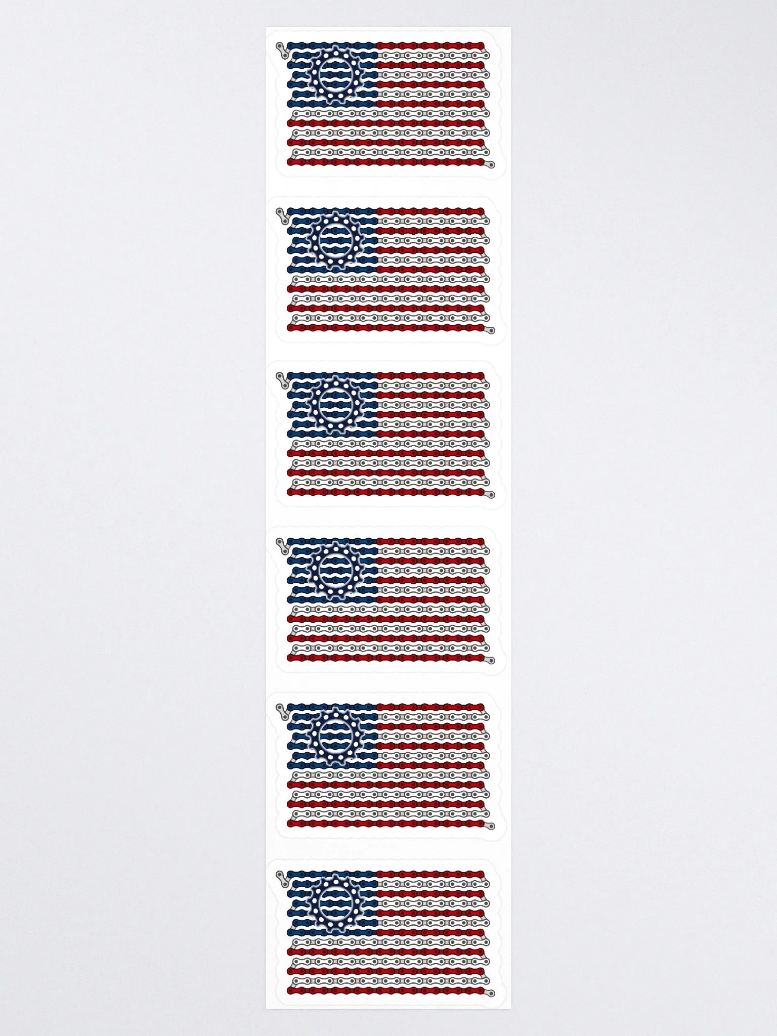 USA Betsy Ross Bike Chain Flag Sticker 6 Pack product image (4)
