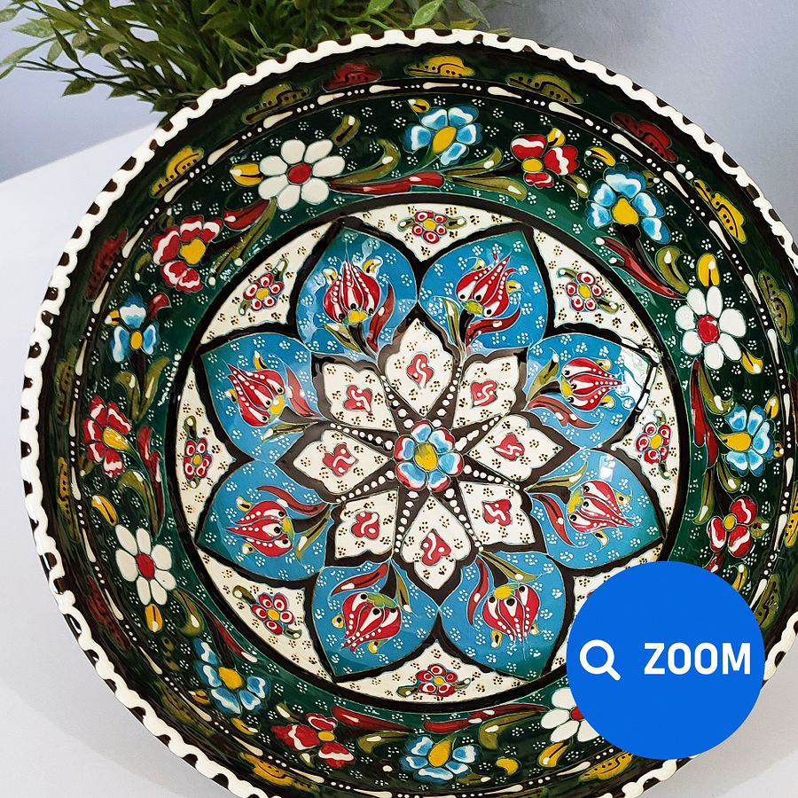 Handmade bowl (Green), Turkish decor — handmade pottery, handmade ceramic, home decor, handmade gift, Turkish ceramic product image (8)