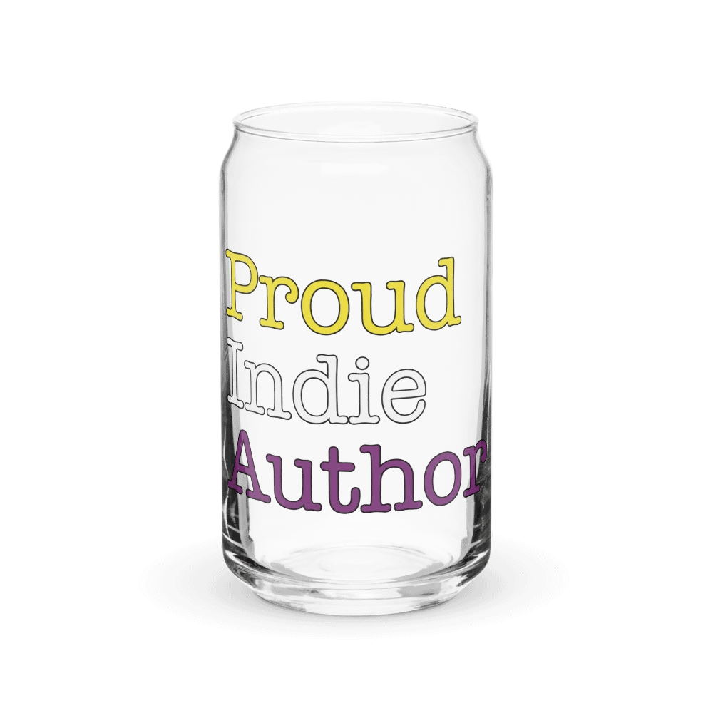Nonbinary "Proud Indie Author” Can-Shaped Glass product image (1)