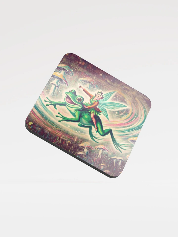 Enchanted Fairy Frog Ride Cork Coaster product image (1)