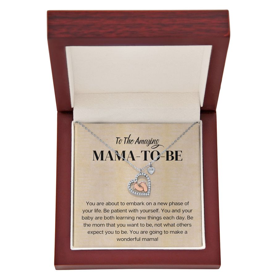 To The Amazing Mama-to-Be – Rose Gold Baby Feet Necklace product image (6)