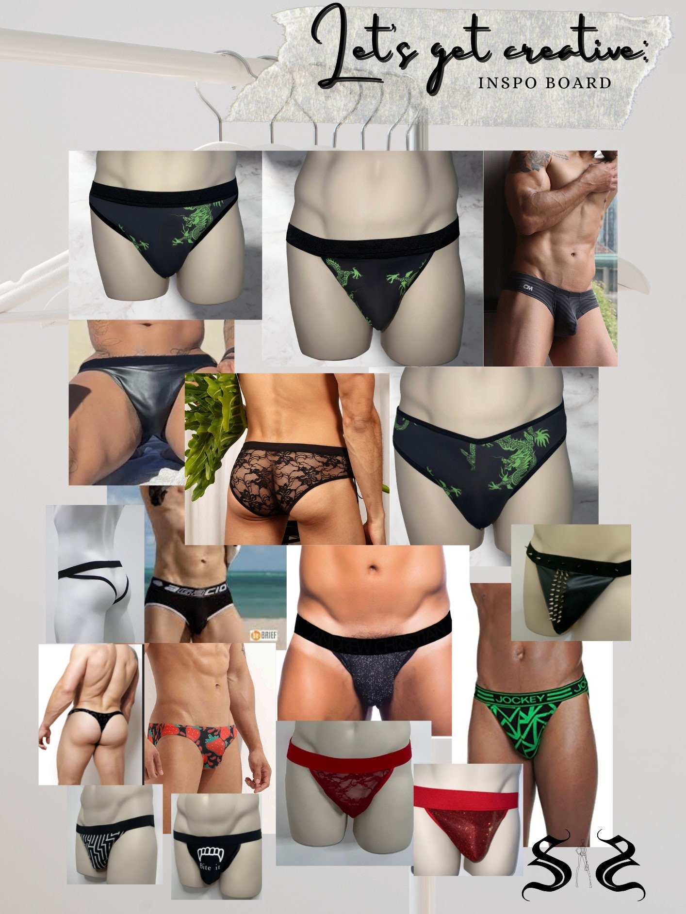 A set of Men’s underwear Sewing Patterns (briefs, bikini, thong, jockstrap) product image (9)