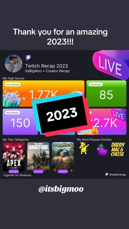 Appreciatr hall making 2023 so memerable! Cant wait for the new year! #twitch 