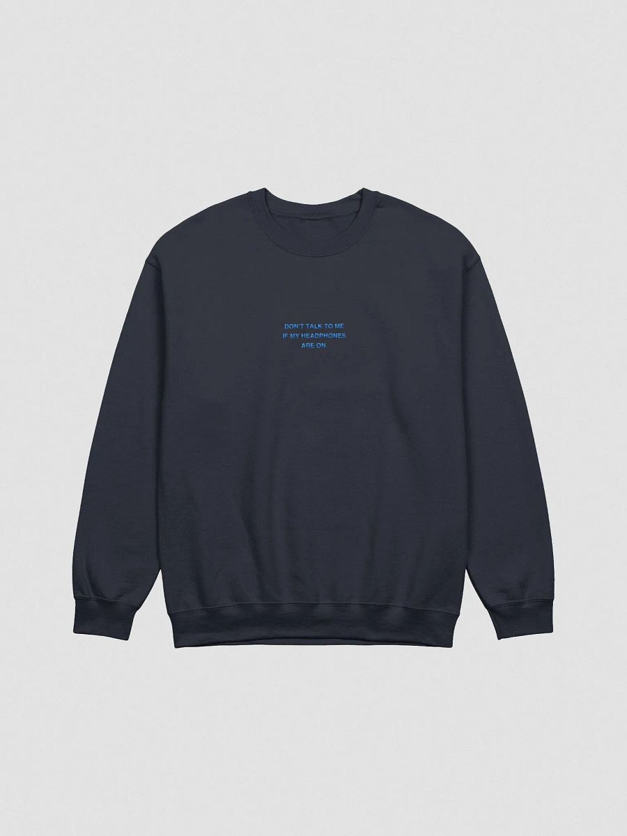 HEADPHONES ON embroidered crewneck (monochrome blue) product image (4)