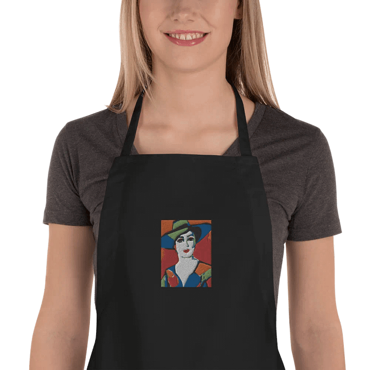 Donna with Hat Embroidered Cooking Apron product image (1)