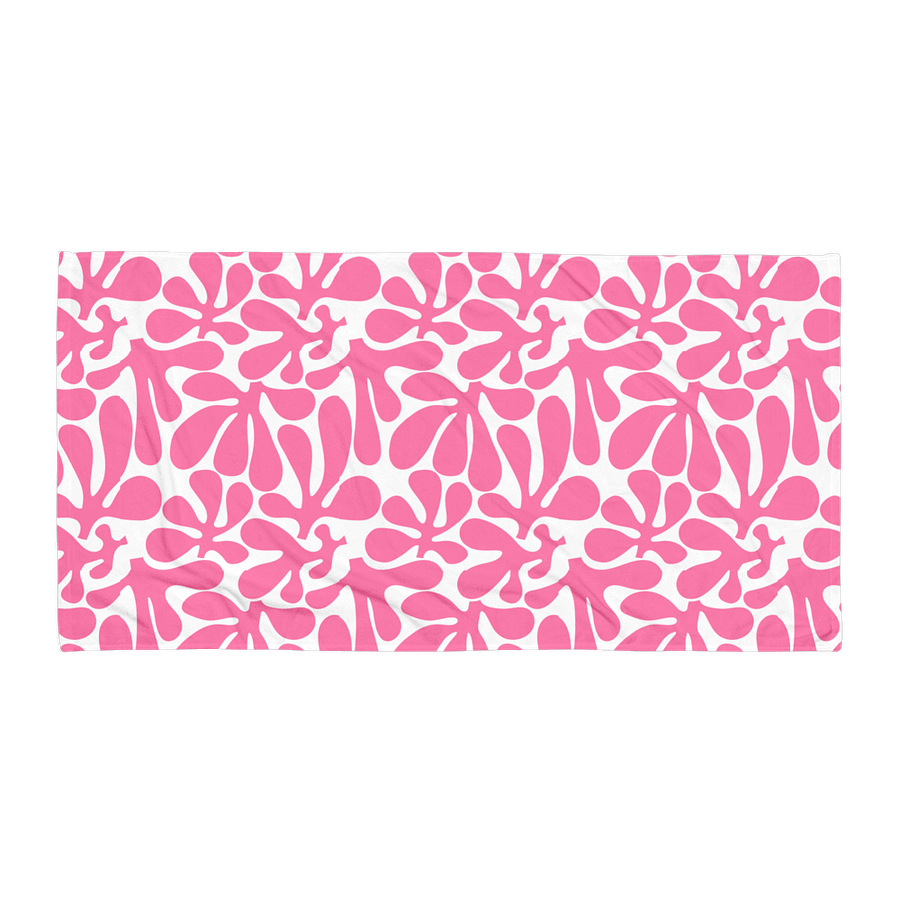 Pink Abstract Splash Towel – Bold Modern Design, Soft Cotton Terry Back product image (1)