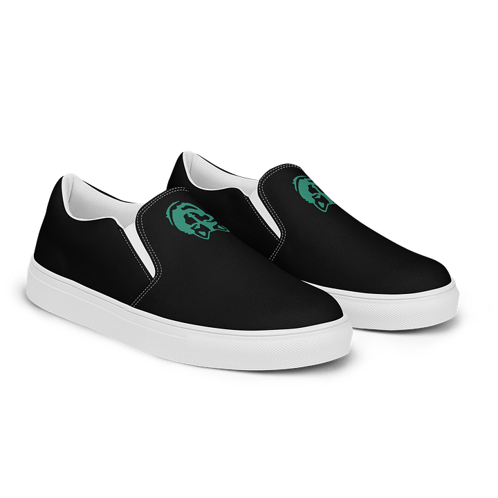 Black "Wolf" Women's Canvas Slip-Ons product image (2)