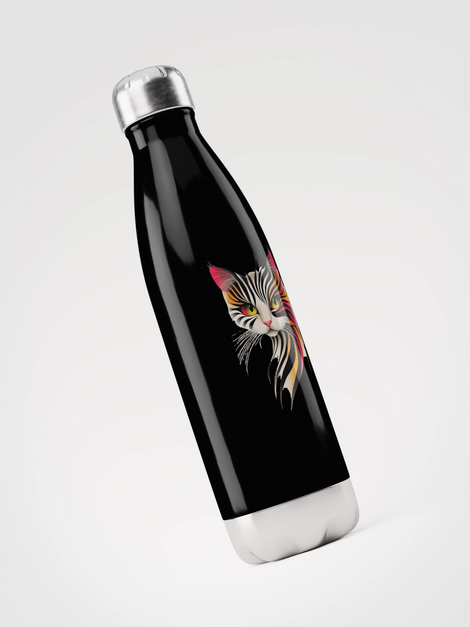 Vibrant Cat Face Stainless Steel Water Bottle product image (3)