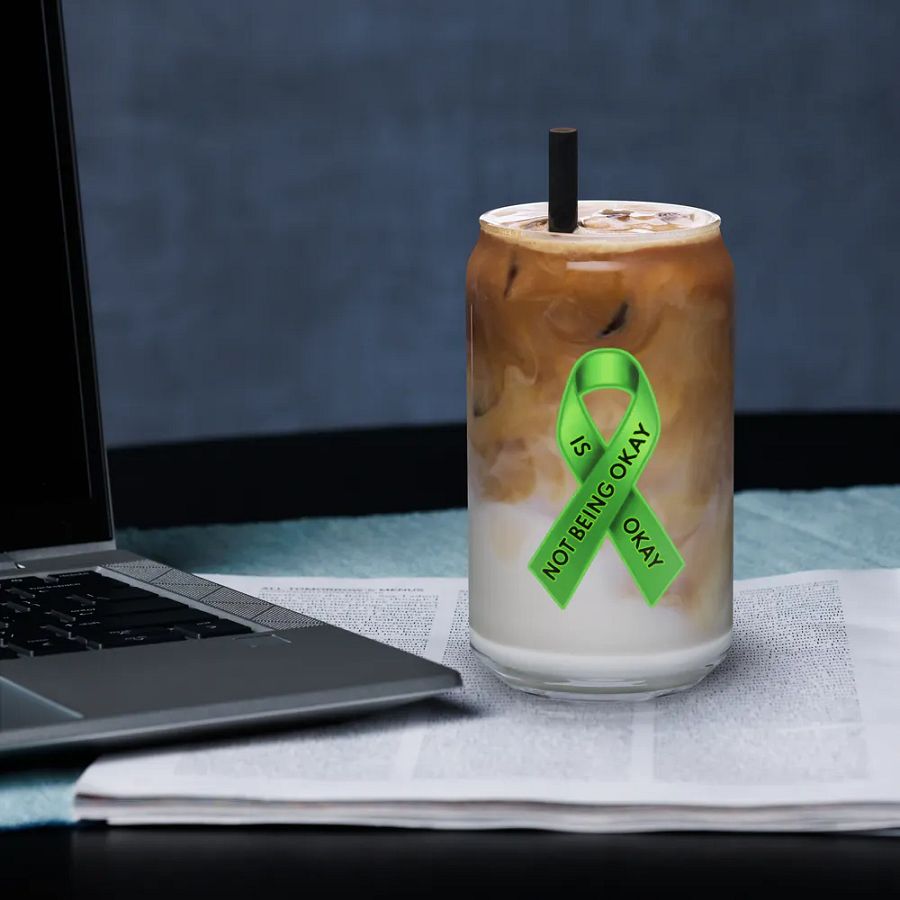 Green Ribbon Awareness Can-Shaped Glass product image (3)