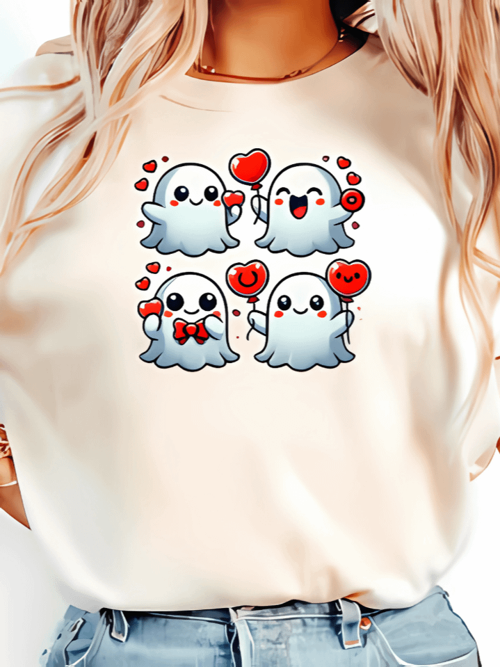 Spooky Valentine Sublimation Design – Adorable Ghost & Love-Themed Art – Fun Valentine’s Day Gift – Instant Digital Download – 300 DPI PNG product image (1)