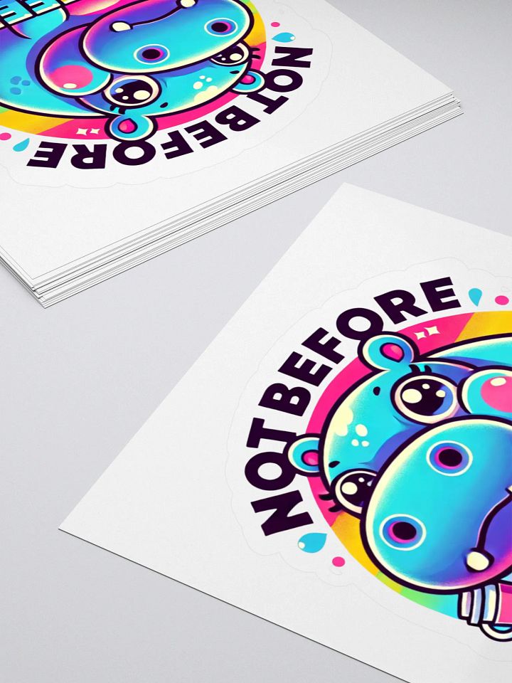 Not Before Coffee Hippo Sticker product image (2)