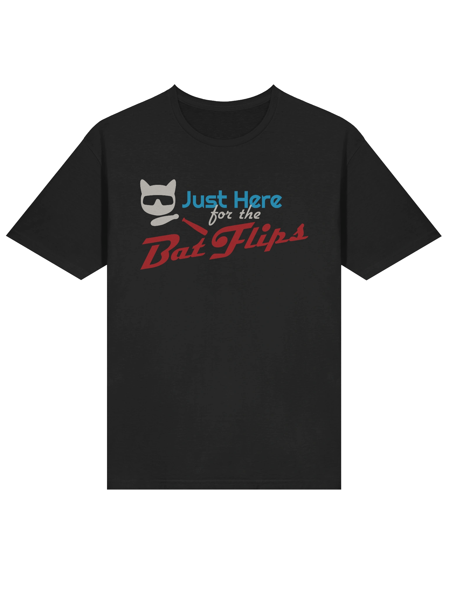 Baseball Cat (Just Here for The Bat Flips) - Unisex Adult Super Soft Lightweight T-shirt product image (1)