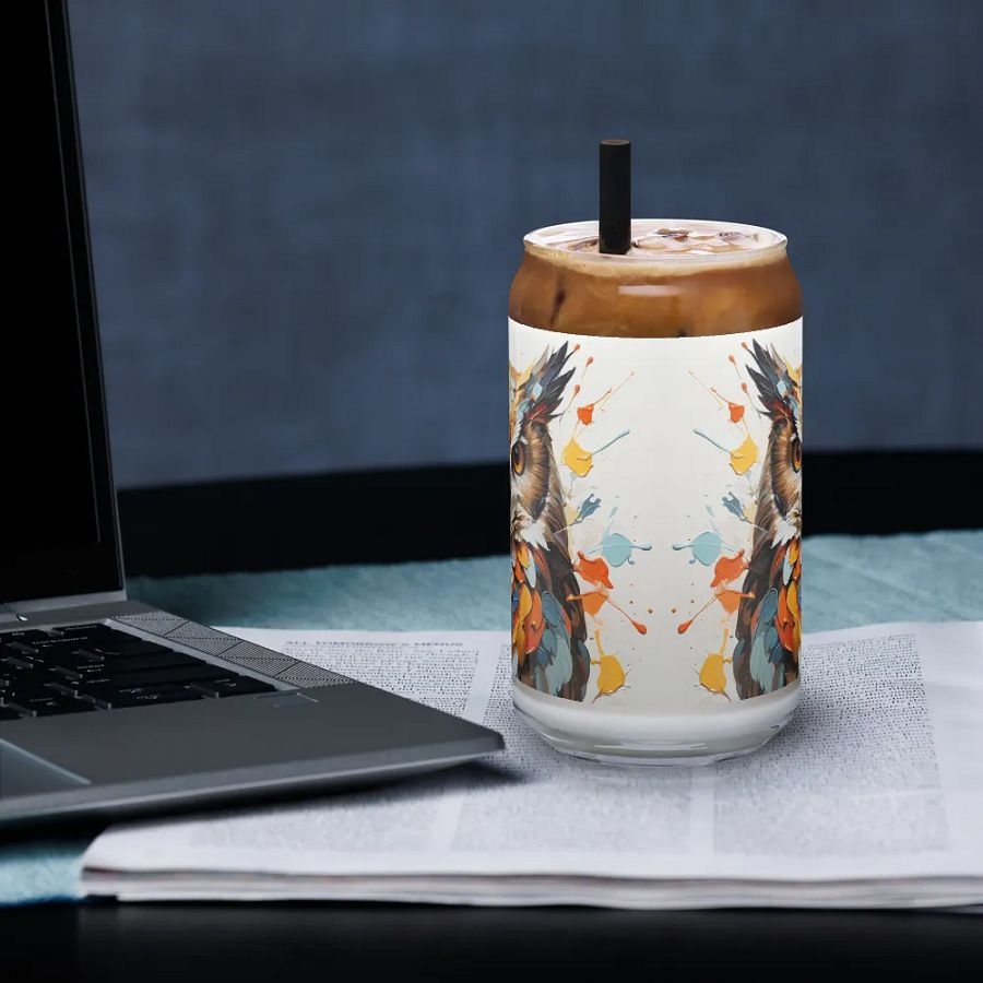 Midnight Watcher Owl Glass Can Sipper product image (5)