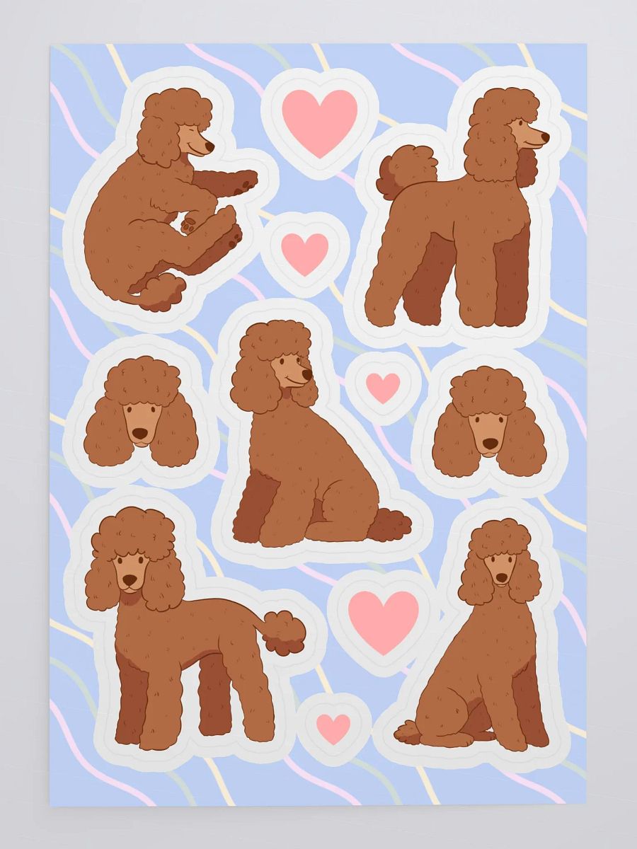 Pawsitively Red Poodle Sticker Sheet product image (4)