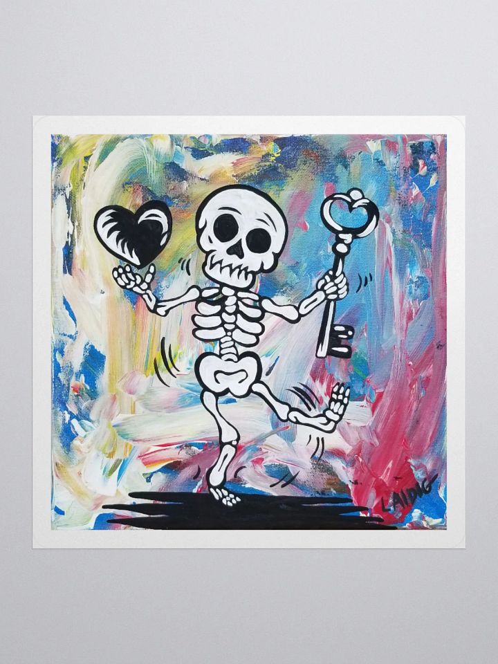 Floating Heart Mr. Bone Daddy Vinyl sticker product image (1)