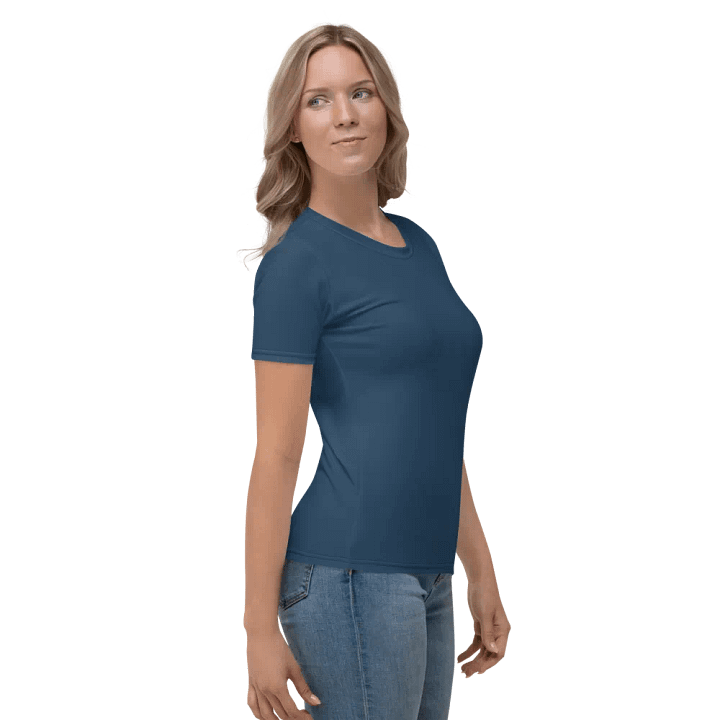 Plain Dark Bluish Gray Light Summer Women's Crewneck Polyester Heavyweight Premium T-Shirt by Treasure Pie product image (2)