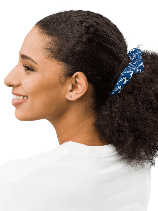 Winter Blue Reindeer Scrunchie with Bow product image (4)