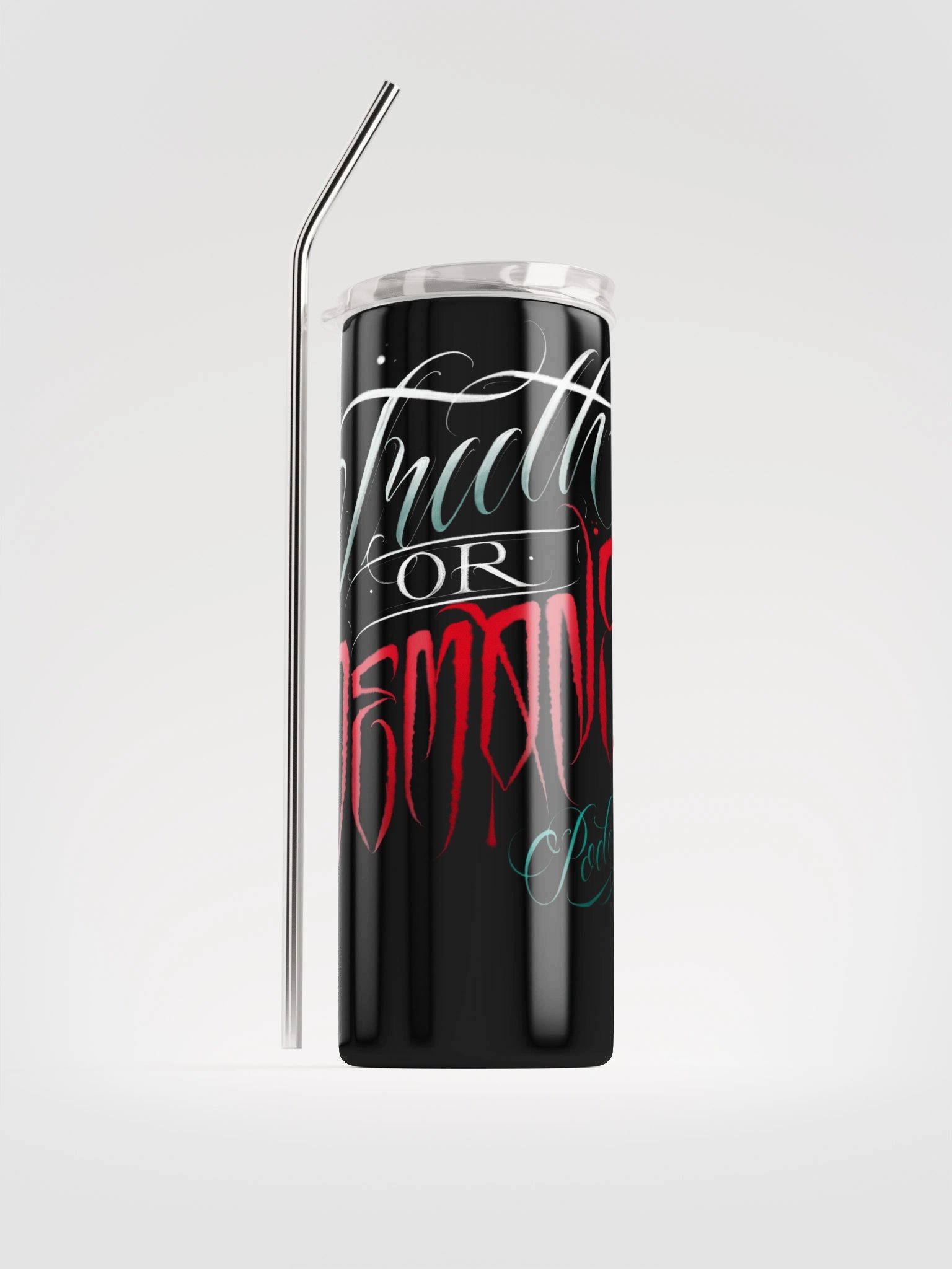 Truth or Demons Logo Stainless Steel Tumbler product image (1)