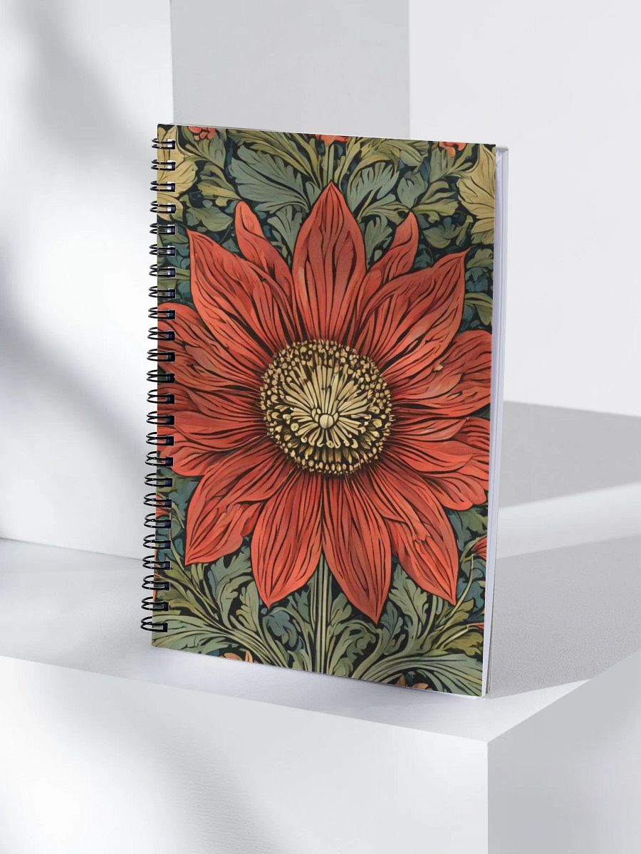 Spiral Notepad William Morris Inspired Red Flower product image (4)
