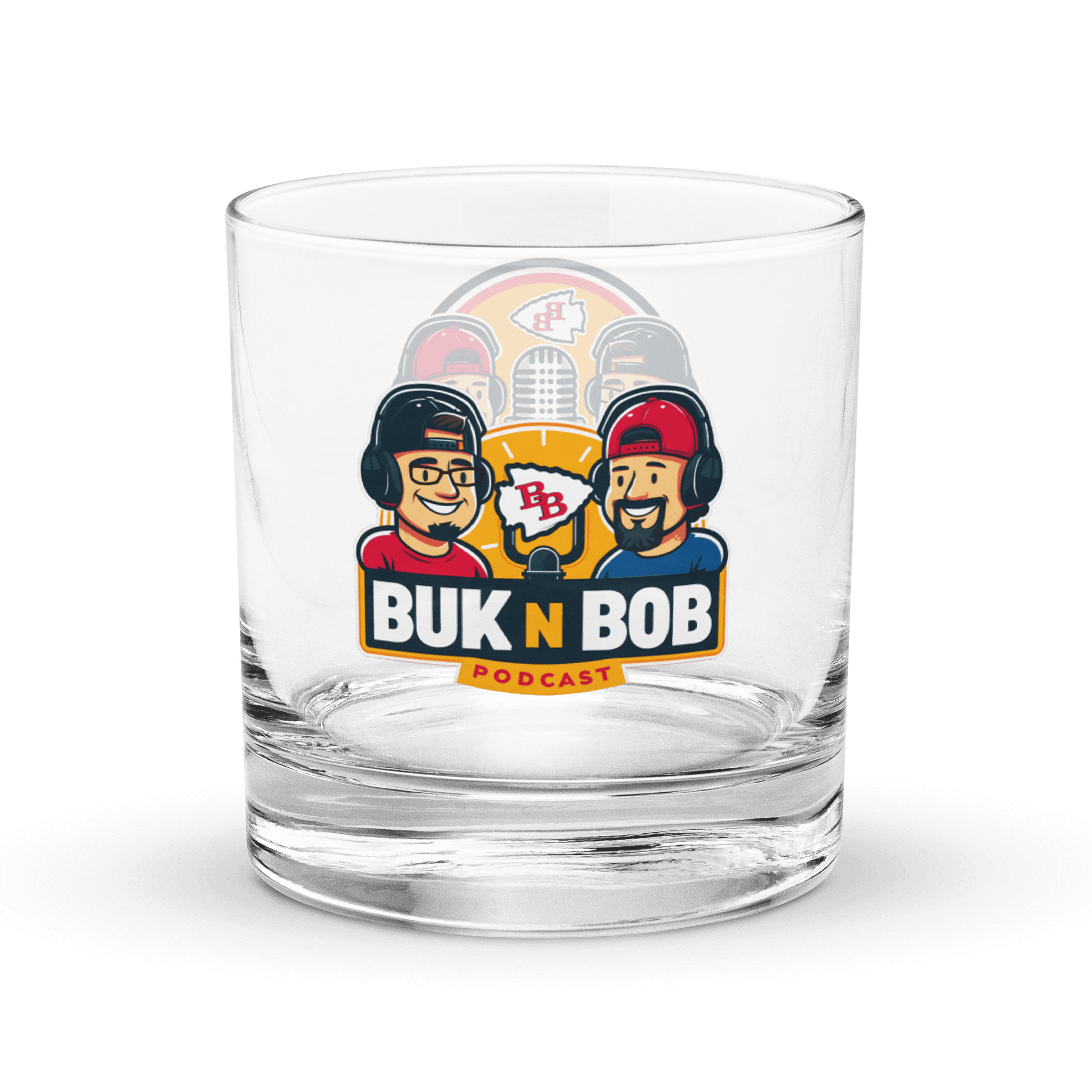 Buk N Bob Podcast Rocks Glass product image (3)