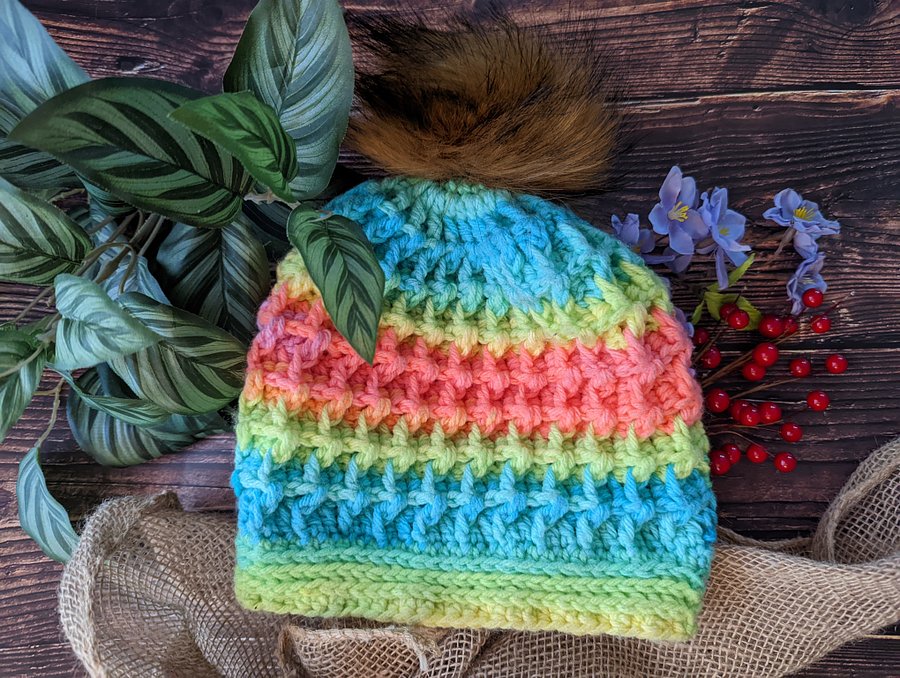 Waffle Hat - Neon Stripes product image (1)
