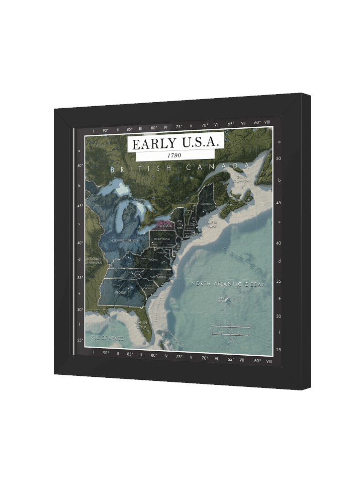 The United States After the Revolution - Framed High Resolution Map product image (2)
