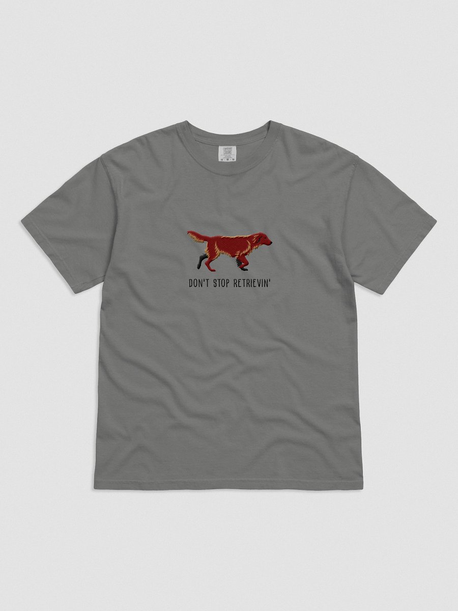 Don't Stop Retrievin' T-Shirt(Embroidered) of a Flat-Coated Retriever(Chocolate) product image (4)