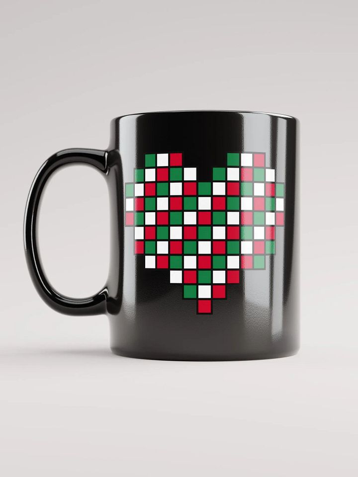 Candy Cane Heart Black Glossy Mug product image (1)