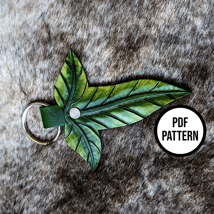 Mallorn Leaf Leather Keychain PDF Pattern product image (2)