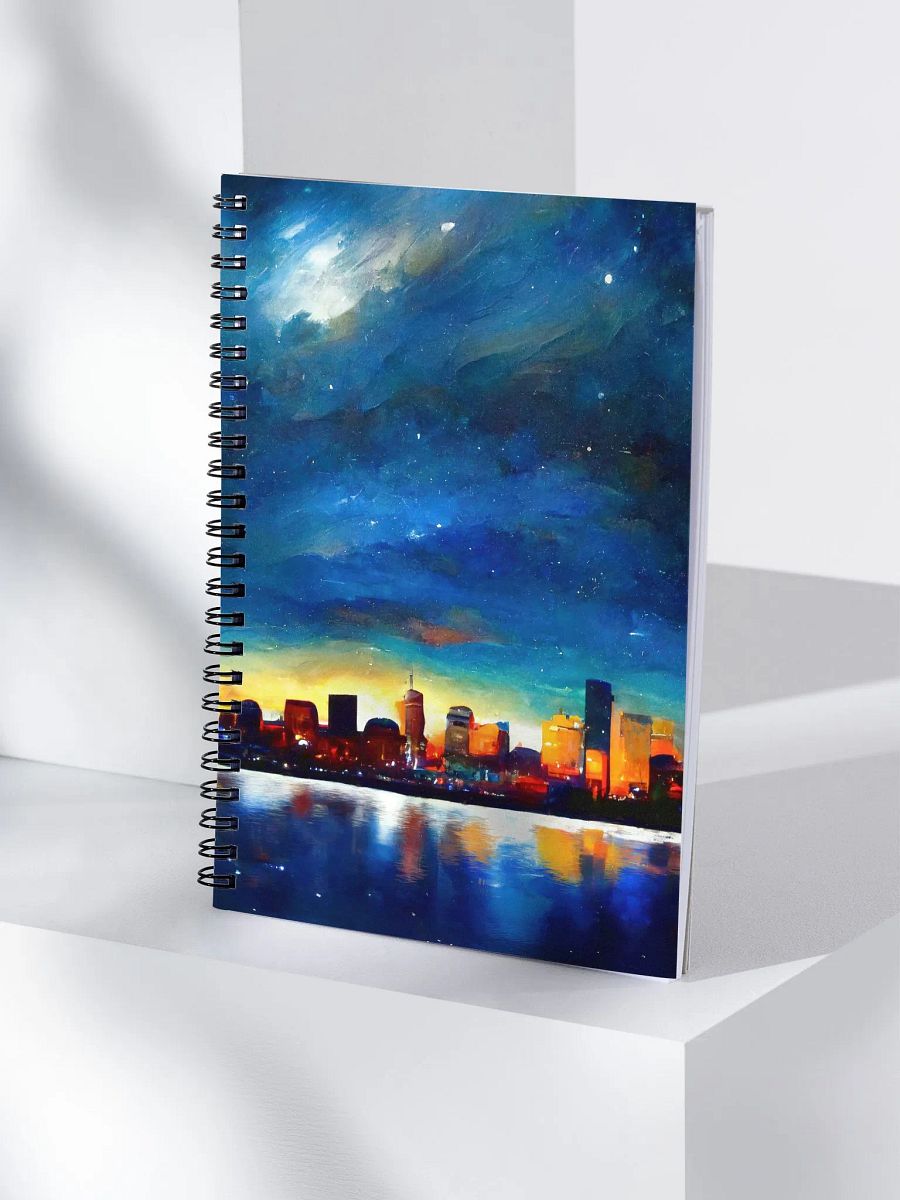 Boston Skyline - Abstract Night Sky - Spiral Notebook product image (4)