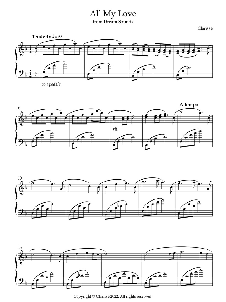 All My Love - Sheet Music product image (1)