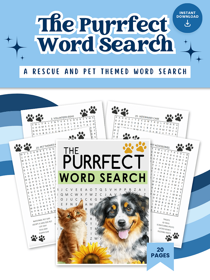 The Purrfect Word Search: Rescue and Pet Themed Word Search product image (1)
