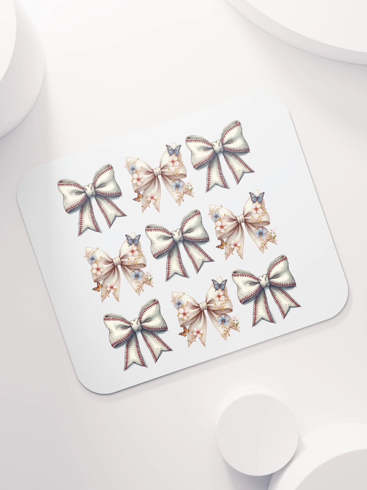 Spring Bows Baseball Floral Fantasy Mouse Pad product image (7)