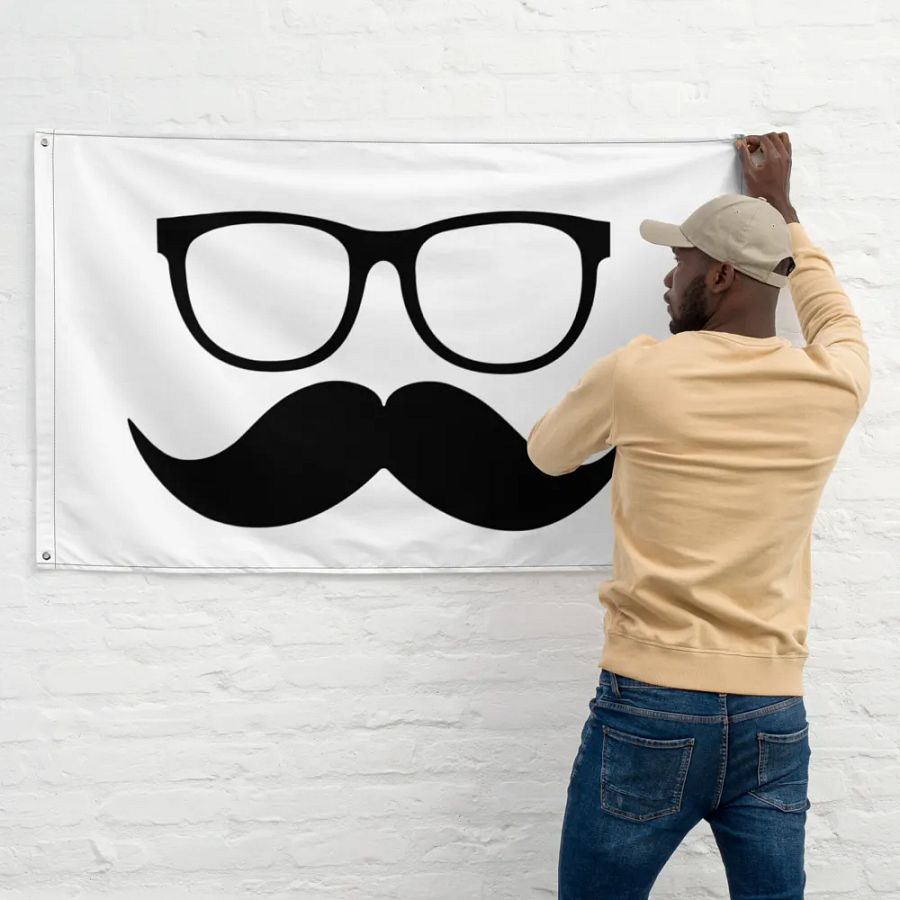 Black Moofstache Flag product image (11)