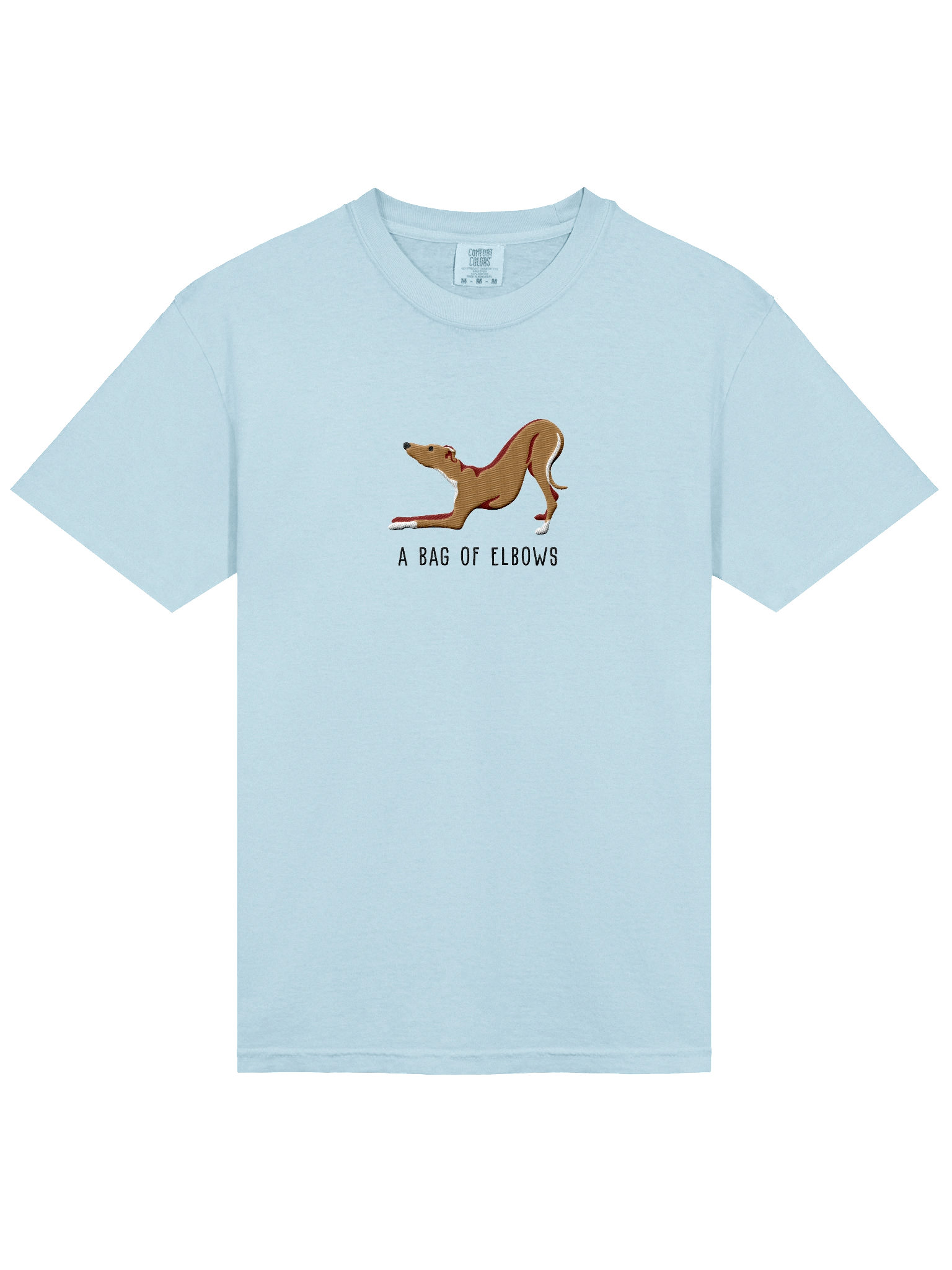 A Bag of Elbows T-Shirt(Embroidered) of an Italian Greyhound(Tan) product image (53)