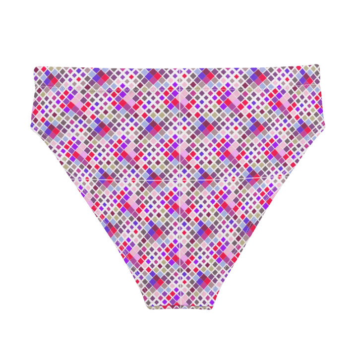 Colorful Square Pattern Design High Waist Bikini Bottom product image (2)