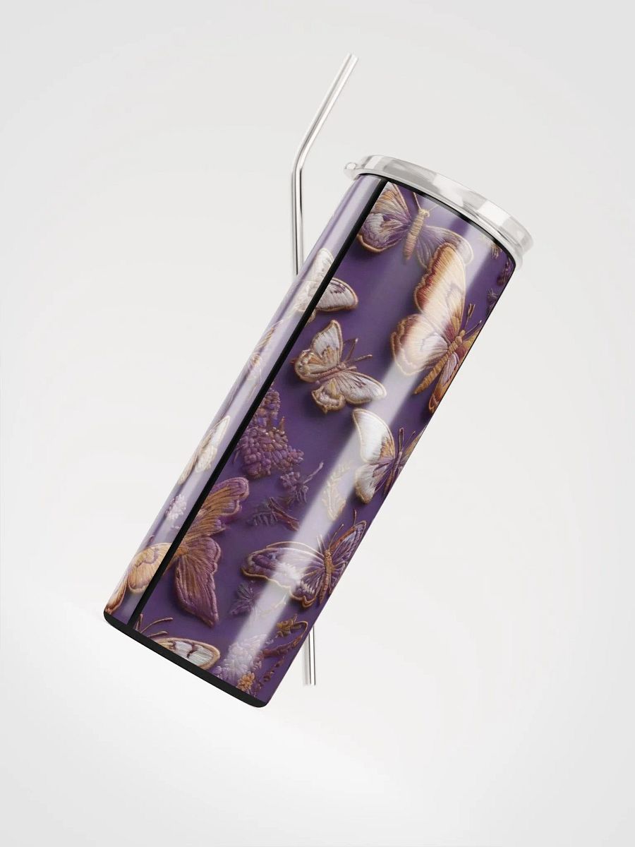 Embrace Elegance with Our Embroidered Purple Butterfly Stainless Steel Tumbler | Eco-Friendly Gift Idea product image (4)