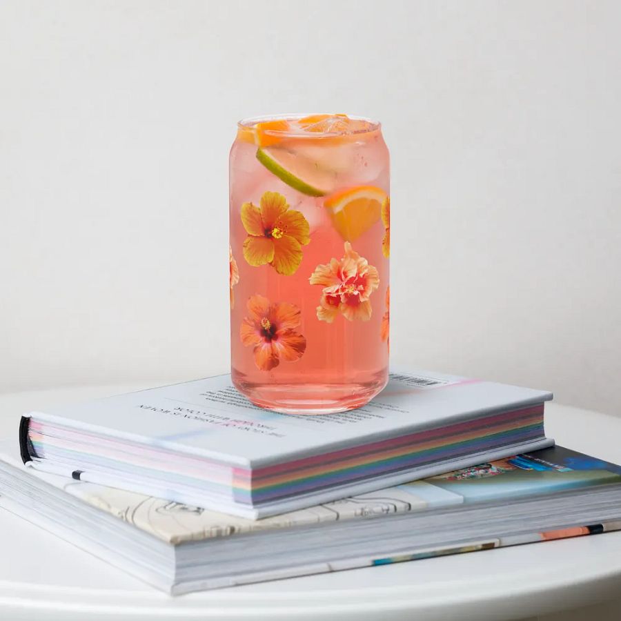 Orange Hibiscus Can Glass product image (4)