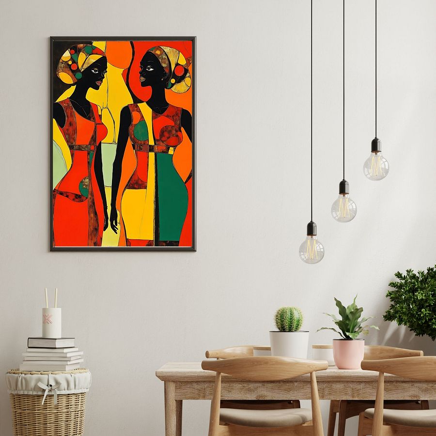 Tea Time Black Woman Printable Wall Art, Black Girl Bathroom Wall Art product image (3)