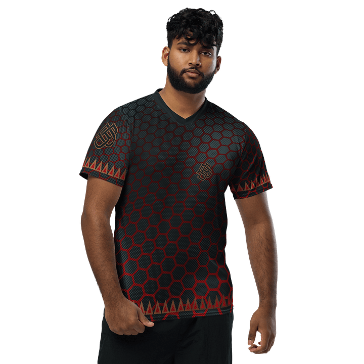Tribal hex red and black jersey product image (1)