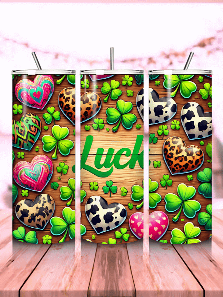 Western Theme St. Patrick’s Day 20 oz Skinny Tumbler Wrap – stylish sublimation PNG design, 300 DPI, instant digital download product image (1)