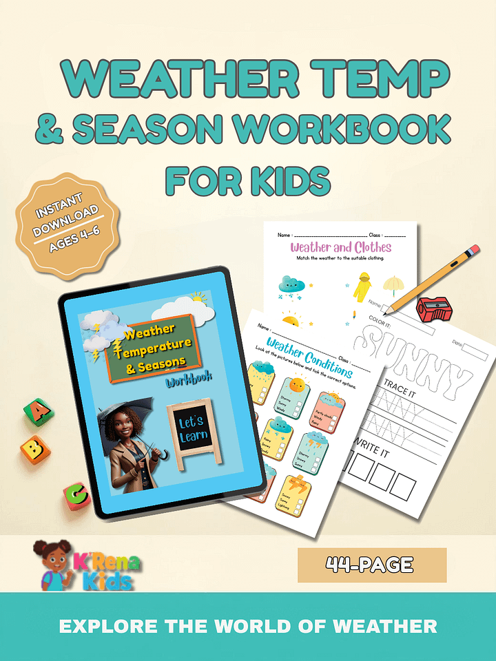 Weather Temperature & Seasons Workbook product image (1)
