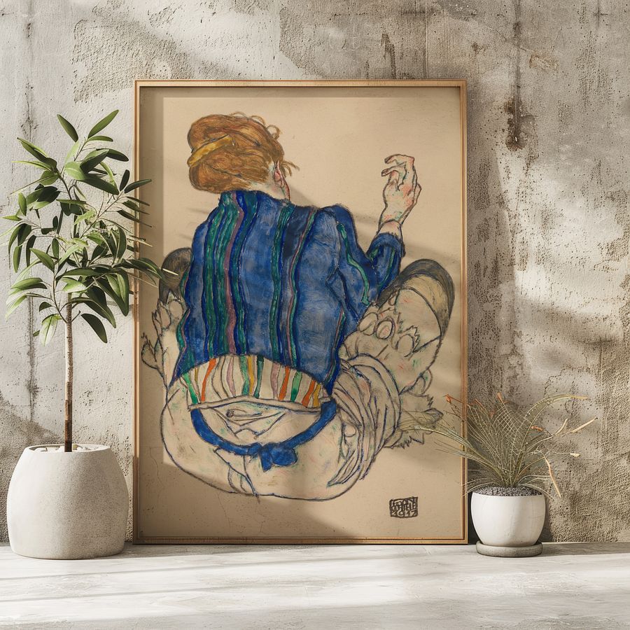 Seated Woman, Back View (1917) by Egon Schiele product image (21)
