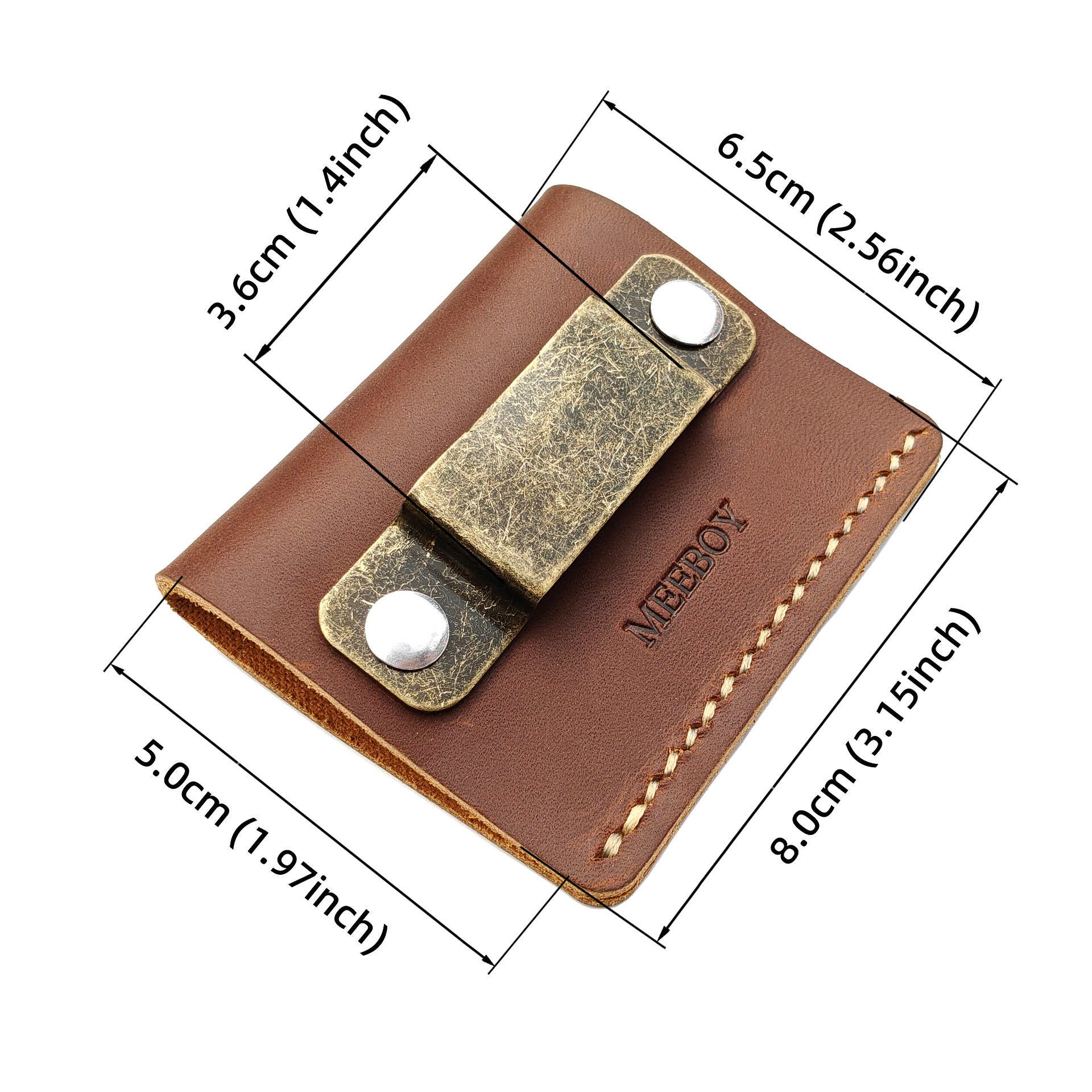 MEEBOY handmade Leather Tool Holder Tape Measure Holder Clip Tape Holder for Tool Belt product image (2)