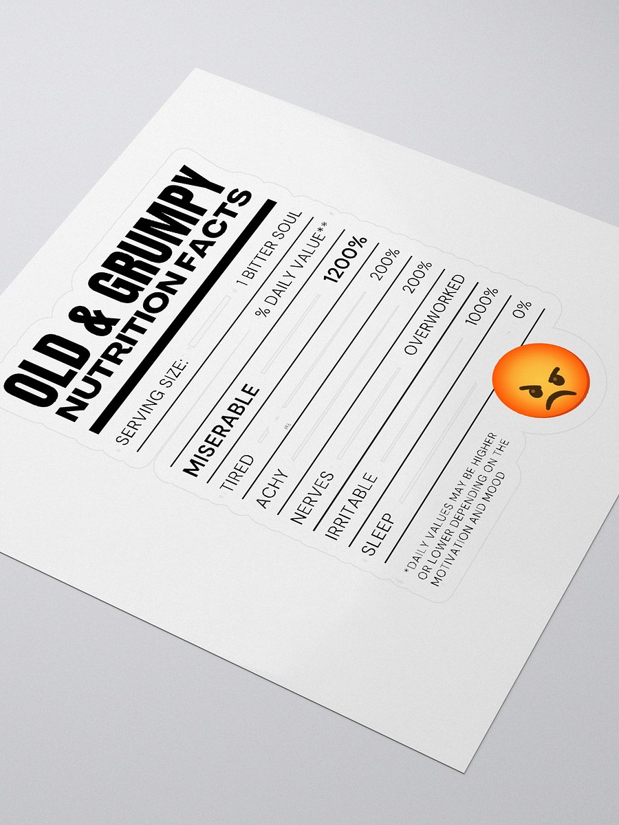 OLD & GRUMPY STICKER product image (3)