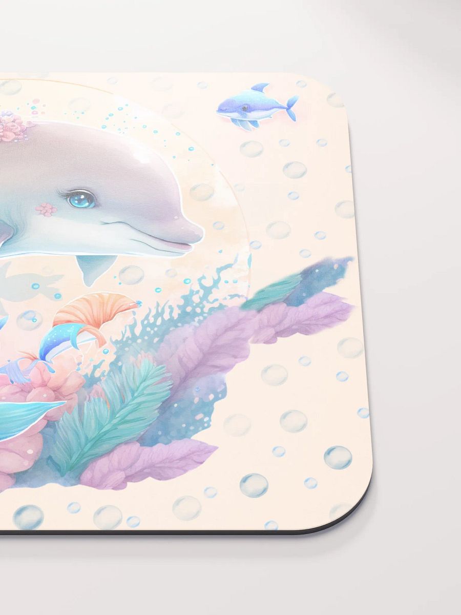 Beautiful Dolphin with Pink Flowers Mousepad product image (5)