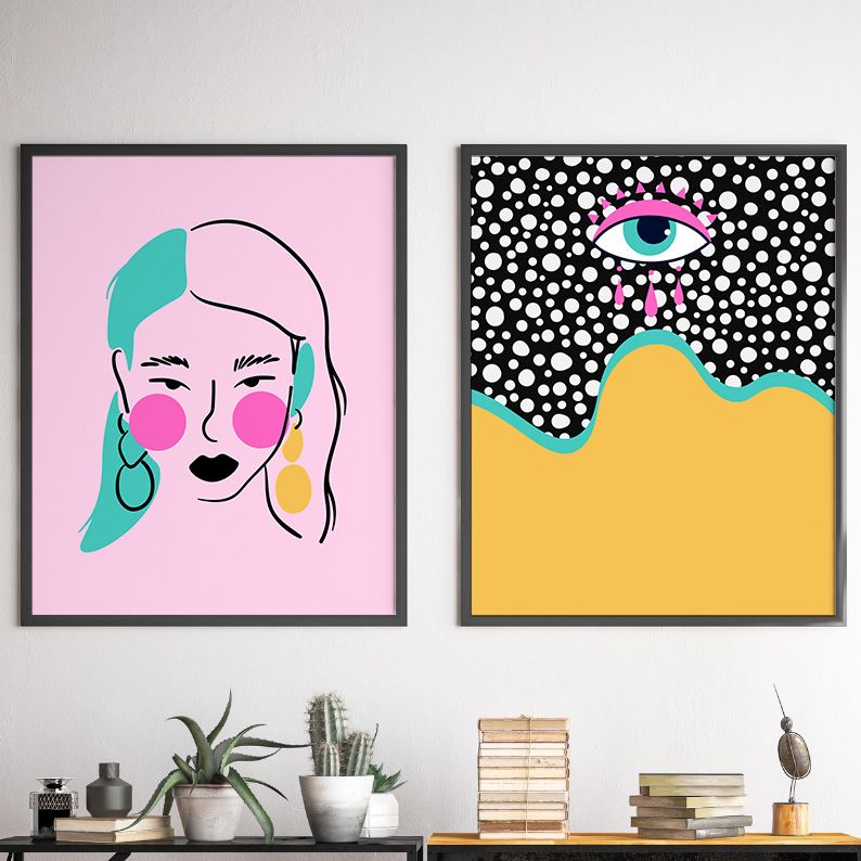 Funky Evil Eye Gallery Wall Set of 8 DIGITAL Prints product image (4)
